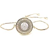 Miraculous Medal Adjustable Sliding Chain Bracelet Virgin Mary Bangle