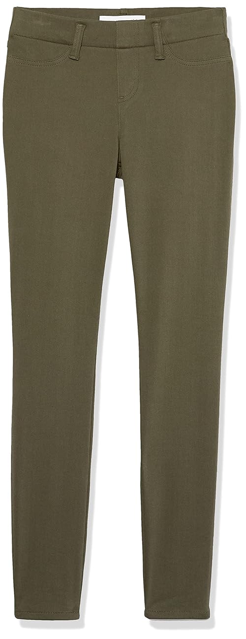 Amazon Essentials Women's Pull-On Stretchy Knit Jegging (Available in Plus Size), Dark Olive, Small Long