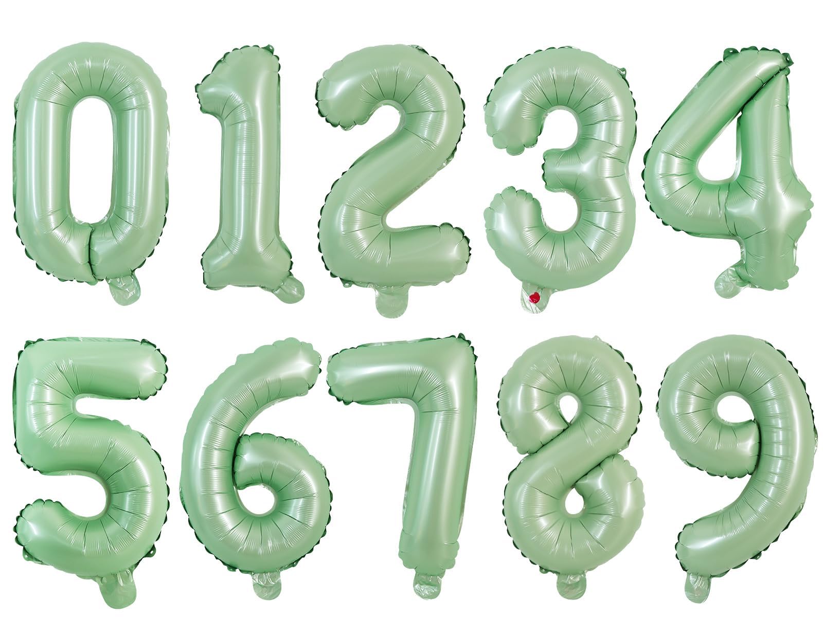 Photo 1 of TONIFUL Balloons 16 Inch Sage Green 0-9 Number Mylar Foil Balloons 10 Pcs Custom digitalal Balloons for 2026 New Year Eve Birthday Party Engagement Graduations Anniversary Baby Shower