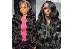 fenhua 13x6 Lace Front Wigs Human Hair Pre Plucked 200 Density Body Wave HD Lace Front Wigs for Women Human Hair Glueless (26 Inch, Natural Color)