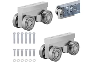 SKTREX 4 Wheel Trolley Assembly M5 Thread Rollers Four Bearing Trolley Assembly for 1-5/8" Wide and All 1-5/8" or Taller Strut Channel