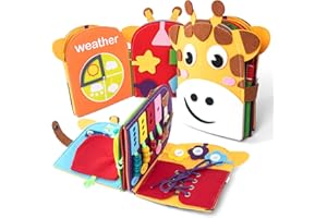 edusense Busy Book for Toddlers 1-3, Montessori Sensory Toys for Kids Age 1-3, Preschool Learning Activities Fine Moto Skills and Early Developmental Education, Ideal for Educational Travel Toys.