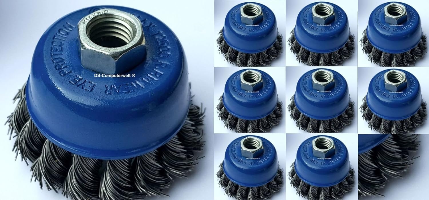 8 Brosses Pot Ø 65 mm gezopfte ponçage Brosse M14 x 2 Brosse métallique
