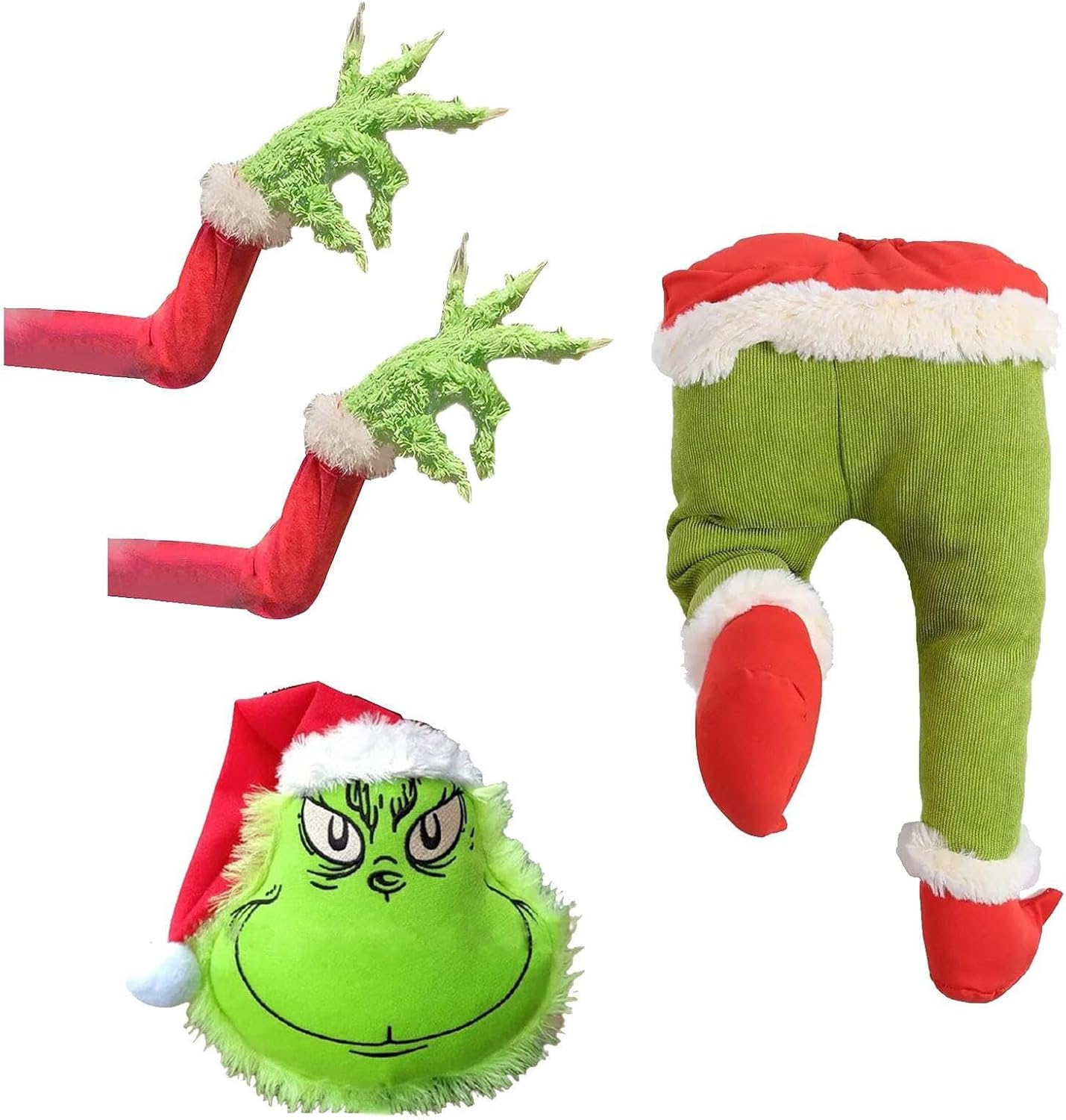 Tree Toppers - Christmas Elf Body Tree Decorations, Christmas Tree Decor Elf Arms Stole Christmas Elf Stuffed Leg Stuck Xmas Tree Topper Garland Ornaments Pose-able Plush Legs for Tree Ornaments(Elf Various Styles)