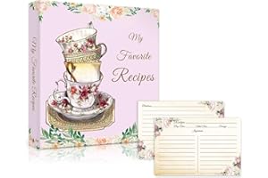 LuBudingJoy Recipe Binder 8.5x11 3 Ring, Blank Recipe Book to Write in Your Own Recipes, Family Recipe Binder with Plastic Sl