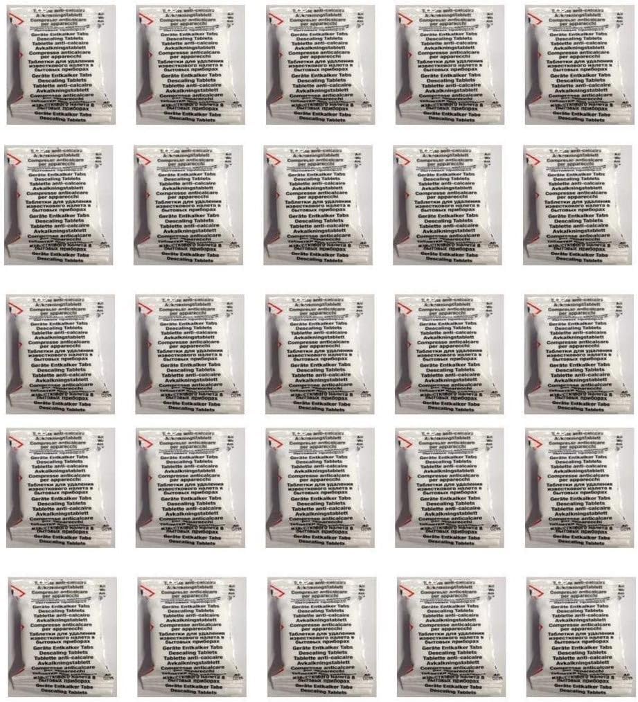 Descaling Descaler Pack of 25 Coffee Machine Cleaning Tablets for All Tassimo, Senseo, Nespresso, Dolce Gusto, Lavazza Coffee Machines