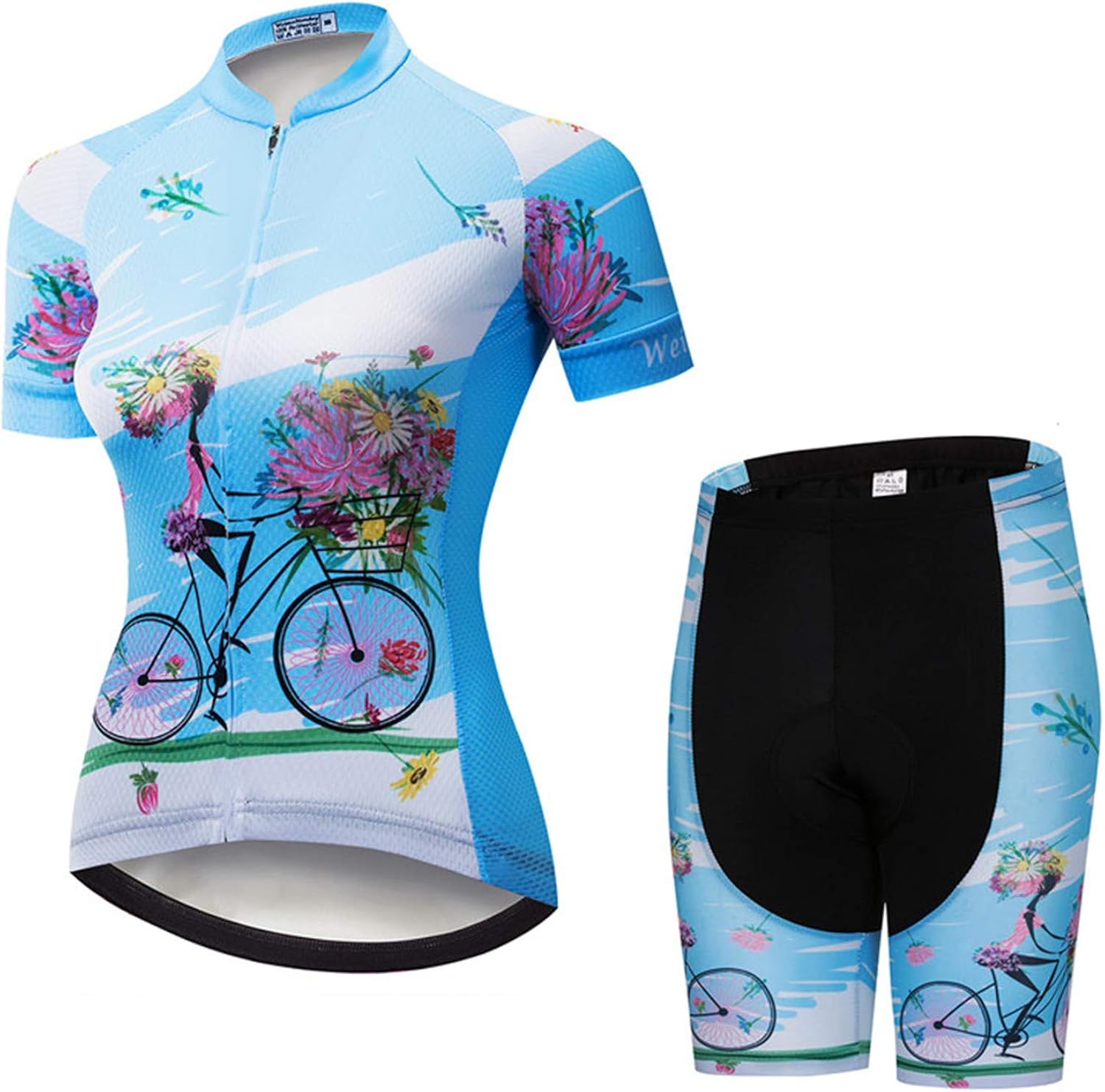 Womens Cycling Jersey Set Summer Bike Clothing Bib Shorts Short Sleeve