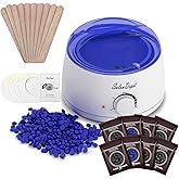 Waxing Kit - Portable Wax Heater for Hair Removal with 5 Pack Hard Wax Beans for Women and Men, Wax Warmer Kit - Suitable for Different Types of Hair, Eyebrow, Facial, Armpit, Bikini (White)
