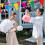 Pubiao 40M Bunting Banner 80 Flags Multicolor Nylon Triangle Flag Pennants view 8