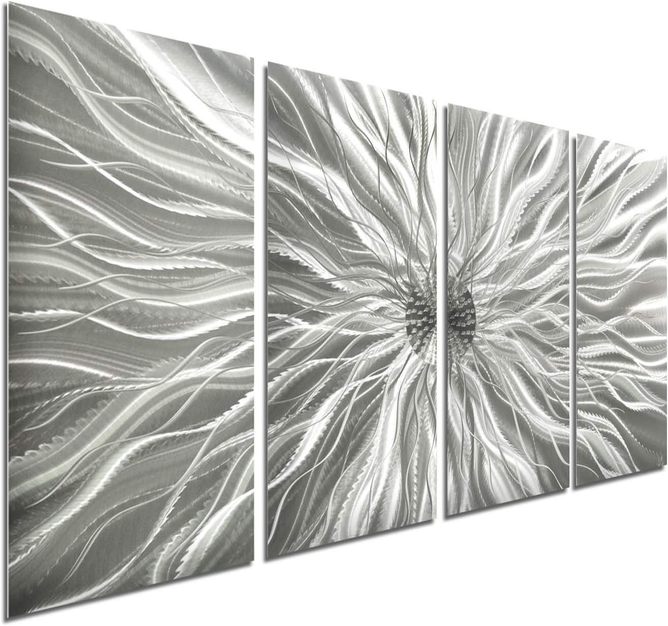 Amazon Com Statements2000 Silver Metal Wall Art Abstract Metallic Wall Hanging Contemporary Wall Art Modern Panel Art Wall Decor Wall Sculpture Wall Accent Static Everything Else