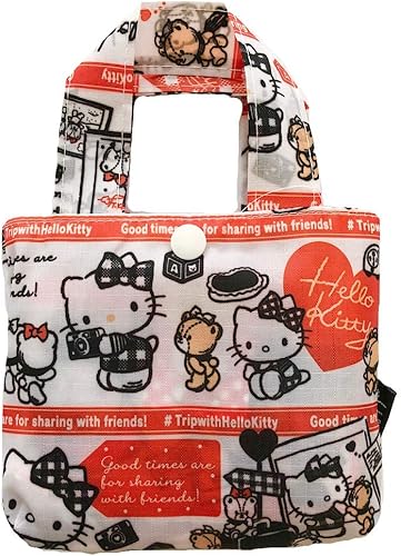 Amazon ハローキティ 折りたたみショッピングバッグ エコバッグ 折りたたみ 人気 かわいい コンビニ ショッピングバッグ 小さめ 小さい グッズ キャラクター おしゃれ ブランド サンリオ 赤 レディースバッグ 財布