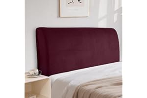 EFELIM Velvet Bed Headboard Slipcover for Full Queen King Size, Stretch Bed Headboard Cover Soft Headboard Dustproof Protector (Burgundy,Queen)