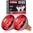 Jugbuy 250 Watt Red Heat Lamp Bulbs, Chicken Infrared Incandescent Light Bulb, Brooder Heat Lamps for Chickens, Chicks, Reptile, Pets, Coop, Poultry, Food, Bathroom, Ceiling, E26 Base - 2 Pack