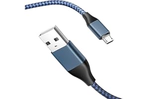 TPLTECH PS4 Controller Charging Cable, ［2PACK-15Ft］Micro USB 2.0 Nylon Braided Fast Charger Cord, High Speed Data Sync & Charge Cable for PlayStation 4, Xbox One S/X Controller, Android Phone, Blue