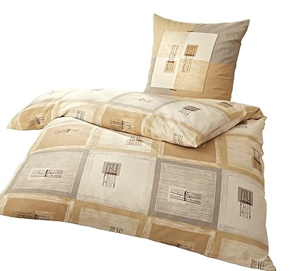 Dyckhoff Bettwäsche Frottier Braun-Beige Größe 135x200 cm (80x80 cm)