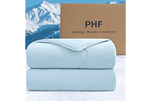 PHF Cooling Comforter Queen Size, EcoCosy Breathable Cooling Blanket for Hot Sleepers, Soft Lightweight Q-Max>0.52 Summer Silky Comforter for Night Sweats to Keep Cool, 90"x90", Ice Blue