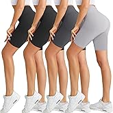 Natural Feelings Buttercloud 4 Pack Biker Shorts for Women-8" High Waist Tummy Control Workout Shorts Athletic Gym Yoga Pants