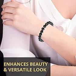Black Obsidian Crystal Bead Bracelet – Healing
