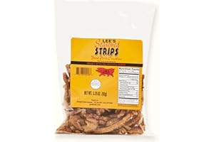 RIEGA SNACKS Lee’s Red Pepper Seasoned Pork Cracklin Strips – Authentic Southern Crunch 3.25oz (3-Pack)