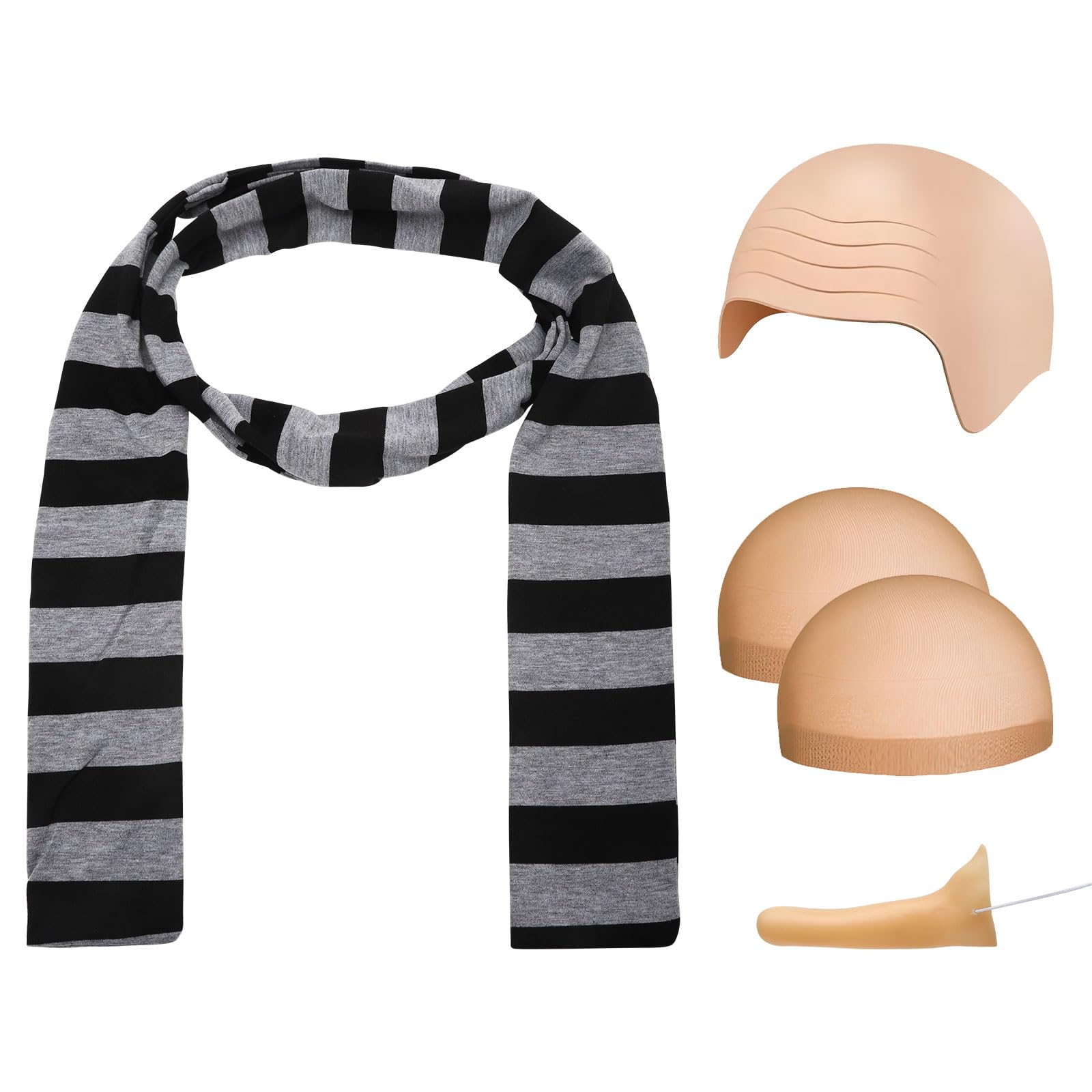 DAWRIS Anime Cartoon Cosplay Costume Accessories, Movie Fancy Dress Sets for Adults Kids BlackGray Striped Scarf Nose Hat Set for Halloween Party Cosplay Supplies Halloween Fancy Dress Up Supplies