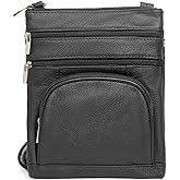 TOVOSO Crossbody Bag for Women, Genuine Leather Multi-Pocket Purse with Adjustable Strap, RFID Protection, Built-In Wallet