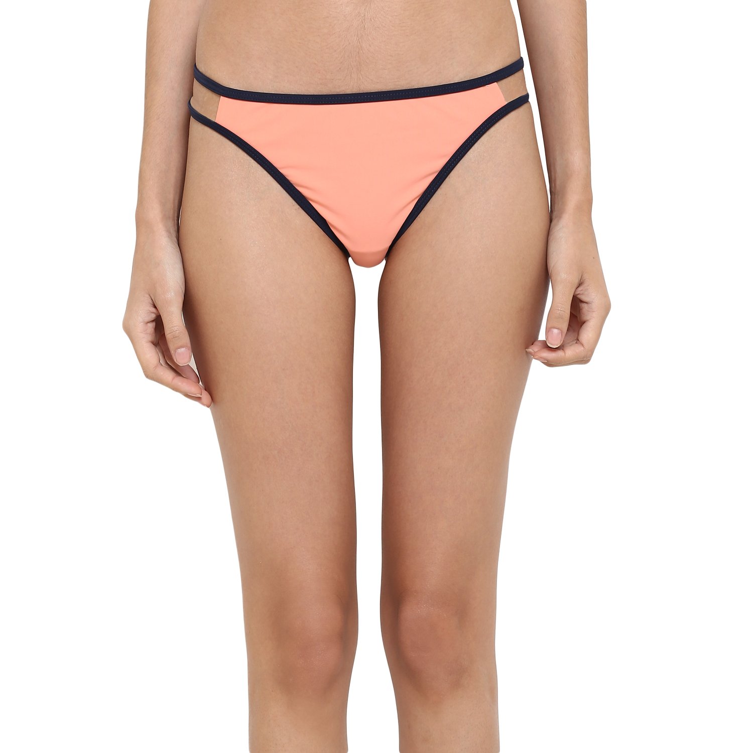 kvl womens solid bikini swimsuit bottom-orange