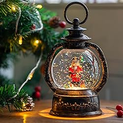 Christmas Snow Globe Lantern Water Glittering
