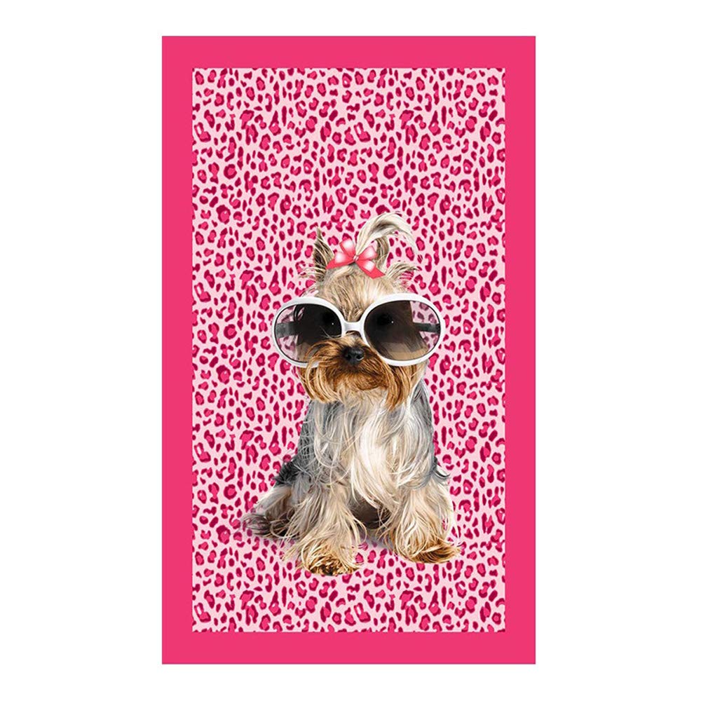 WarmHeartting Beach Bath Towel Microfiber Extra Large 100x180cm for Swim Spa Travel Yoga Sports Camping Sunbeds Cover or Shower Animal Dog Print