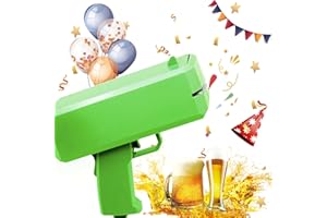 TRASSI Money Gun (Green), Dollar Gun,Make It Rain Money Spray Gun for Birthday Wedding Party, Night Club with 100 PCS