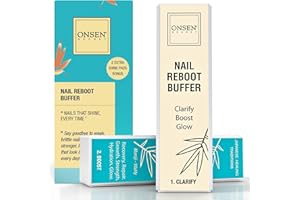 Onsen Secret Professional Nail Buffer Block | 4-Way Buffing for Natural Shine & Healthy Natural Nails - Includes 2 Extra Shine Pads, Salon-Quality, Post-Gel & Acrylic Recovery | 1 Pack