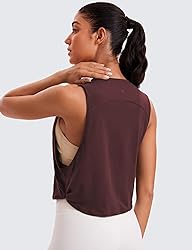 CRZ YOGA Pima Cotton Cropped Tank Tops for Women