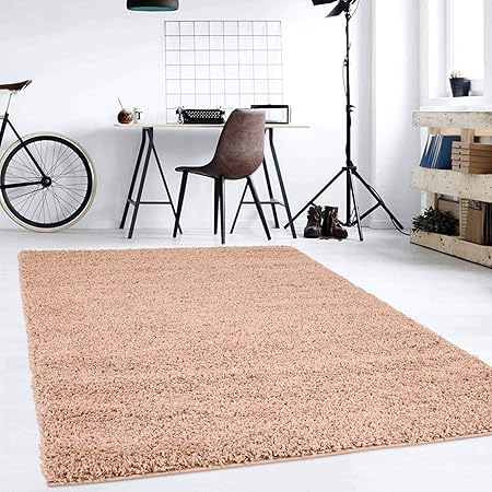 Hochflor Teppich Shaggy Teppich Furs Wohnzimmer Modern Flauschig Laufer Fur Schlafzimmer Esszimmer Flur Und Kinderzimmer Langflor Carpet Beige 060x090 Cm Amazon De Kuche Haushalt