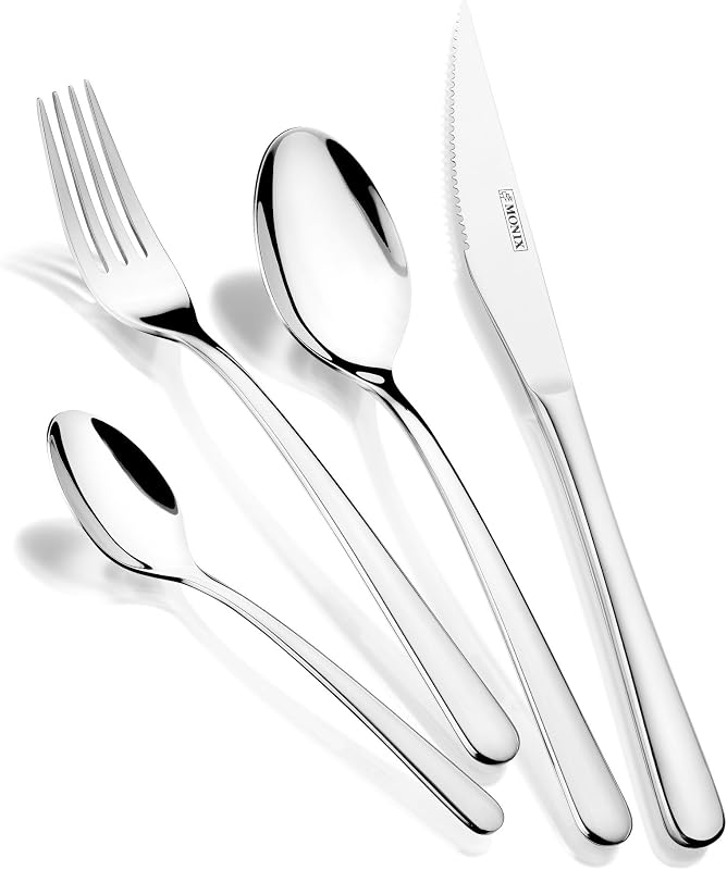 Pisa | Set de cubiertos de 24 piezas con cuchillo chuletero