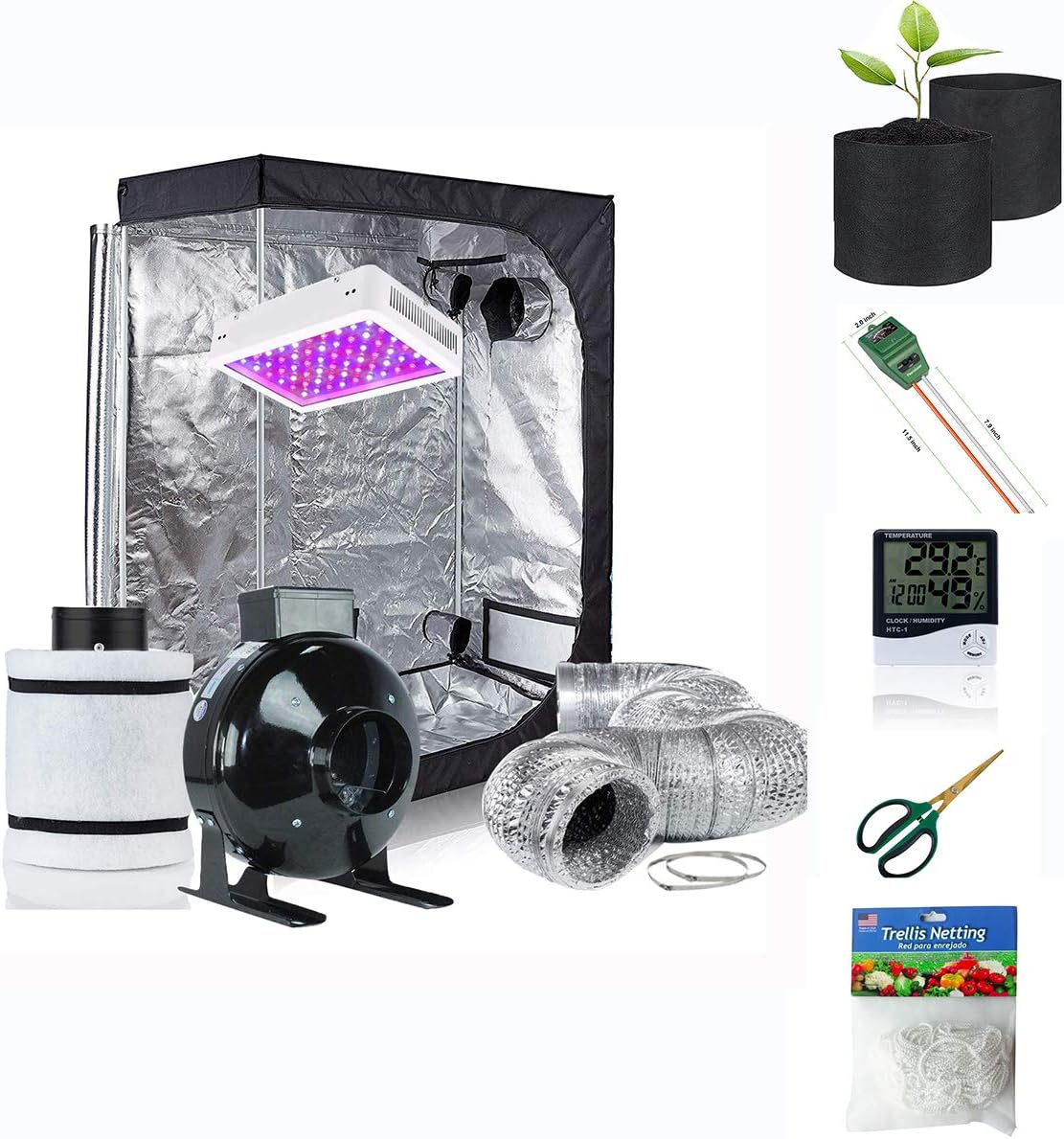 Penseetek 600W Led Grow Light Kits with Indoor Grow Tent/Grow Lights and Grow Tent