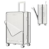 Yotako Clear Luggage Cover Protector with Front Pocket Zipper, 30 Inch Luggage Covers for Front Open Suitcase Wheeled Suitcase 30", No Disassembly