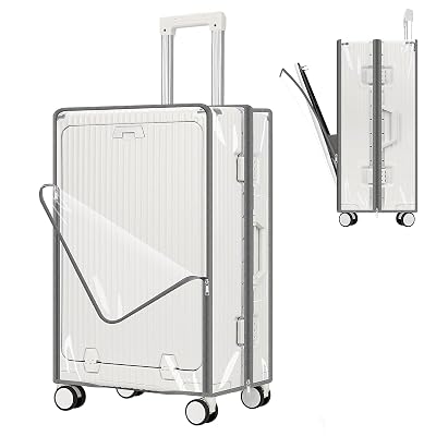 Yotako Clear Luggage Cover Protector with Front Pocket Zipper, 30 Inch Luggage Covers for Front Open Suitcase Wheeled Suitcase 30", No Disassembly