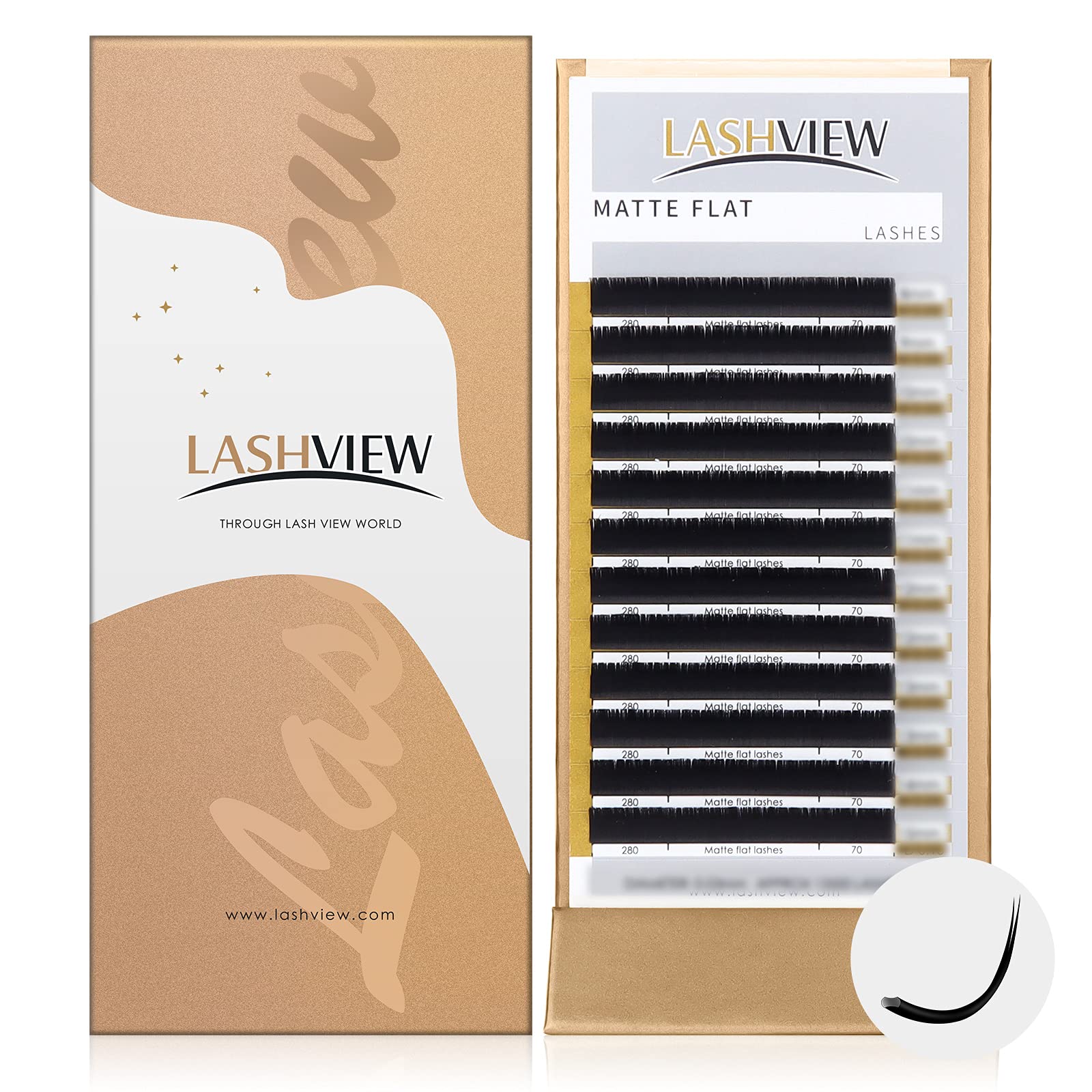 LASHVIEW Eyelash Extensions,ellipse eyelash extensions,0.15mm D+ Curl 15mm Flat Eyelash Extension,Matte Individual Eyelashes,Salon Use