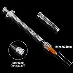 1cc/ml Luer Lock Syringe with 25G 1in Needle