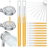 Lumkew Multiplesize Shower Head Cleaner Tool, Shower Head Cleaning Brushes Small Hole, Showerhead Cleaner Picks Unclogging Tiny Nozzle Little Gaps 3D Printer Opening, Orange