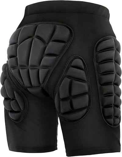 TOMSHOO Snowboard Protection Shorts Padded Protective Ski Black M