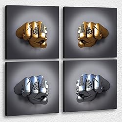 4 Piece Set Bedroom Wall Decor Love Heart Gray 3D