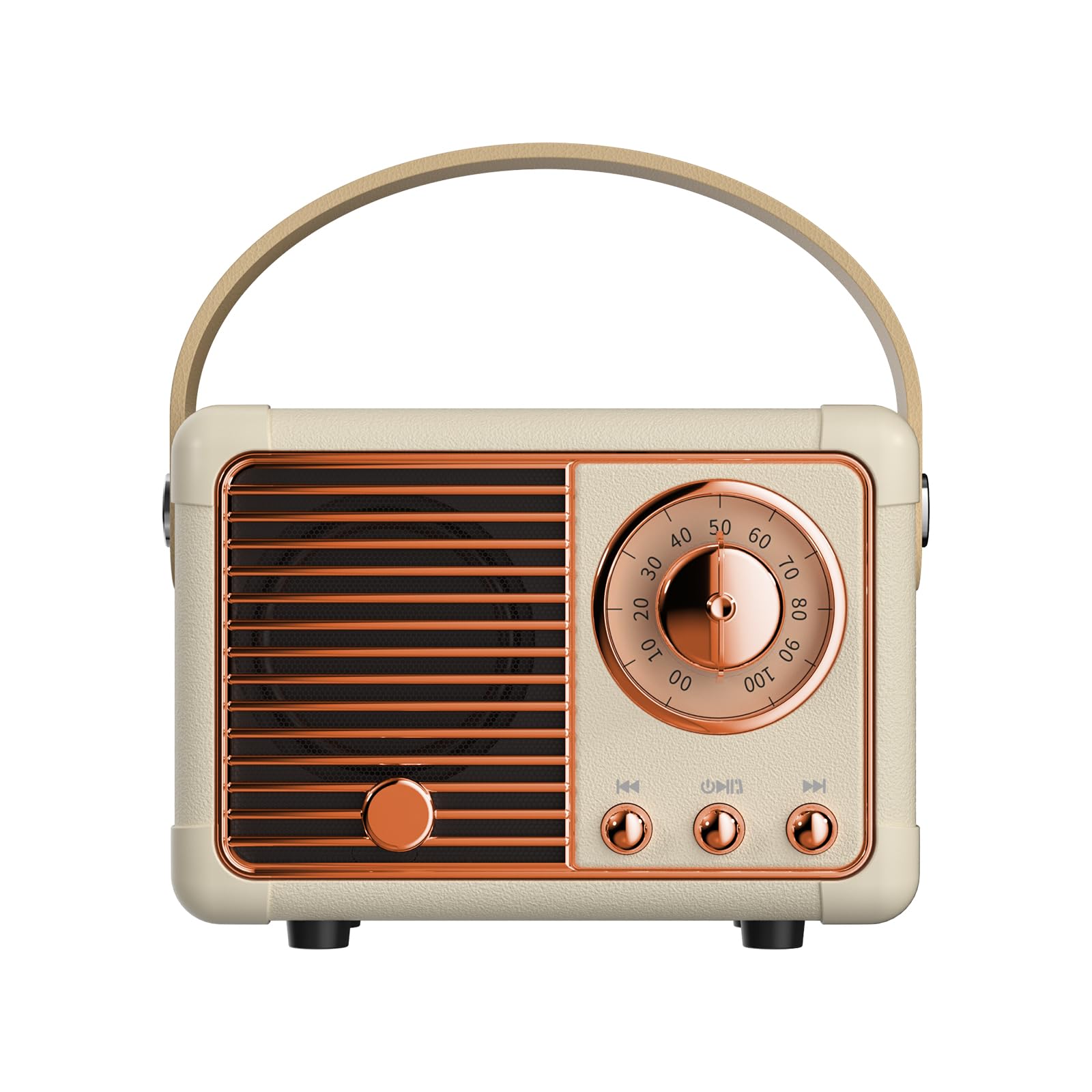 Photo 1 of QUEQIMU Retro Bluetooth Speaker, Wireless Mini Portable Speakers Support USB/TF Card/AUX, Vintage Decor, Retro Radio Bluetooth Speaker for Kitchen Desk Bedroom Office Outdoor, Gifts for Teens, Cream