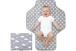 PHOEBUS BABY Baby Portable Changing Pad Travel - Waterproof Compact Diaper Changing Mat with Built-in Pillow - Lightweight & Foldable Changing Station, Newborn Shower Gifts