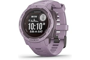Garmin Instinct Solar, Solar-Powered Rugged Outdoor Smartwatch, Built-in Sports Apps and Health Monitoring, Orchid Purple