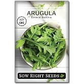 Sow Right Seeds - Arugula Seed for Planting Outdoors or Indoors Garden | Plant non-GMO heirloom vegetable variety outside or for indoors hydroponics gardening. Grow salad greens in spring or fall.