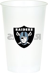 Creative Converting Las Vegas Raiders 20 oz Plastic Cups, 8 Count