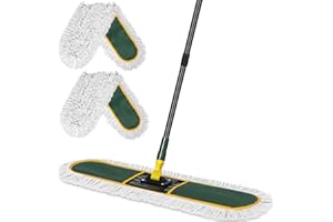 BUVE 36" Commercial Dust Mop for Floor Cleaning with Replacement Mop Pads, Heavy Duty Industrial Large Floor Wet Dry Mop for Cleaning Office Garage Hardwood Warehouse Factory Mall