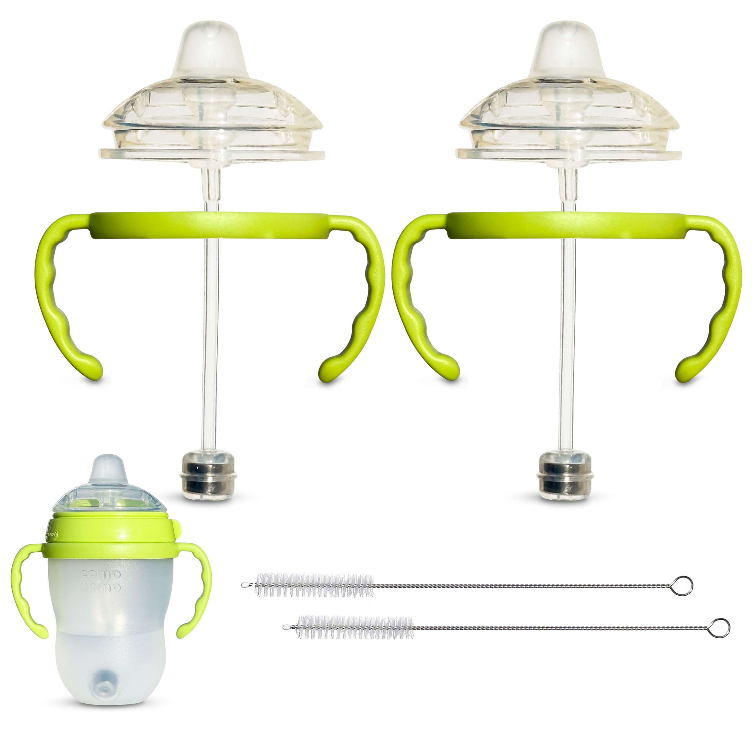 Sippy Cup Conversion Kit for Comotomo Baby Bottles 2-Count, Food