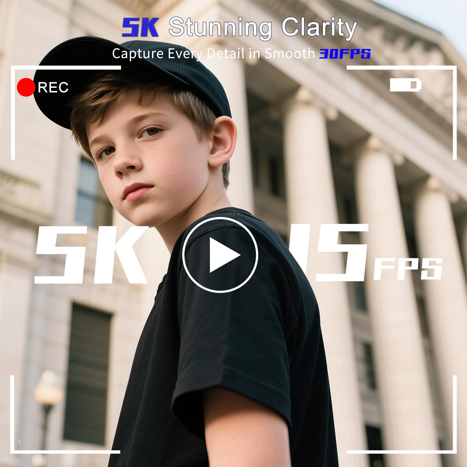 FLATIC Digital Camera, 5K 75MP Cameras for Photography with WiFi & 64GB TF Card, Autofoucs Vlogging Camera for YouTube with 180° Flip Screen, Compact Vlog Travel Camera Kit for Beginner, Teens (Black)