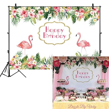 Amazon Com Allenjoy 7x5ft Flamingos Backdrop Tropical Hawaiian